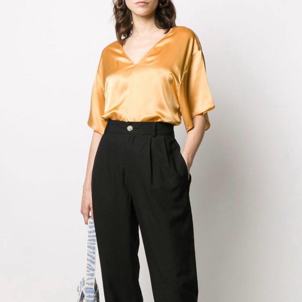 Vince gold silk blouse